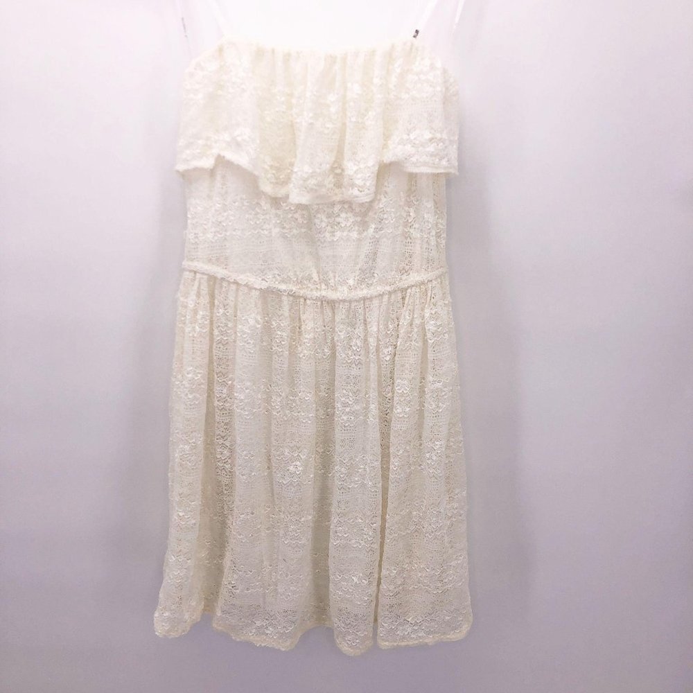 B. Darlin Lace Dress Size 9/10 Strapless Ivory Summer Sundress